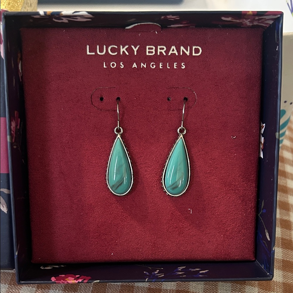 Lucky Brand Aqua Teardrop Earrings